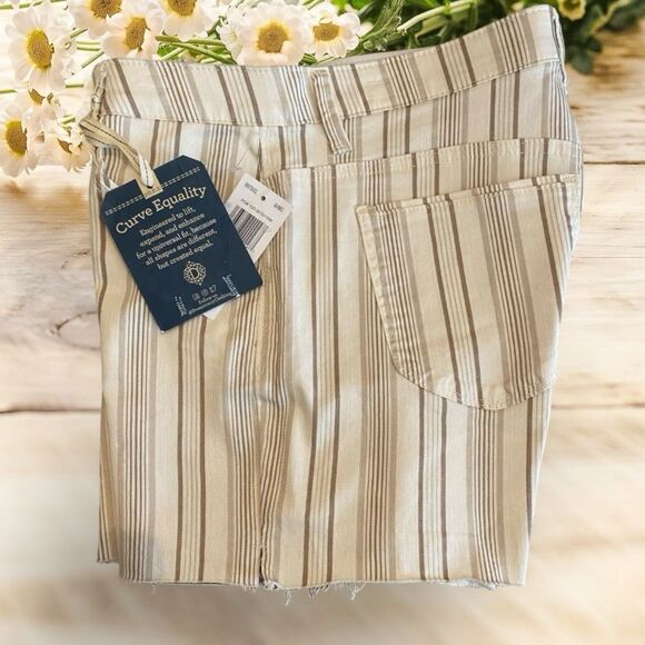 Democracy Ab Solution high rise stripe shorts core essential NWT size 8 - Picture 5 of 12
